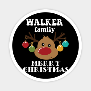 Family Christmas - Merry Christmas WALKER family, Family Christmas Reindeer T-shirt, Pjama T-shirt Magnet